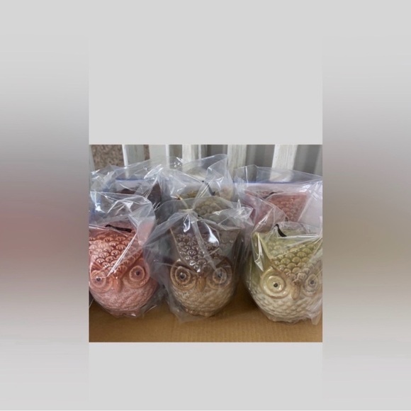 Adorable Ceramic Owl Garden Set ~ 3pcs Garden Decor Set -NEW- - Picture 3 of 3